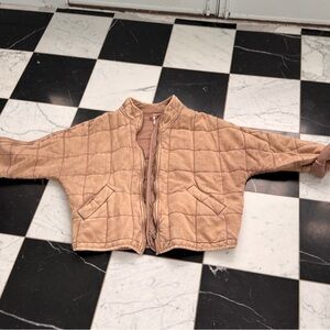 Free People Tan Quilted Puffer Jacket